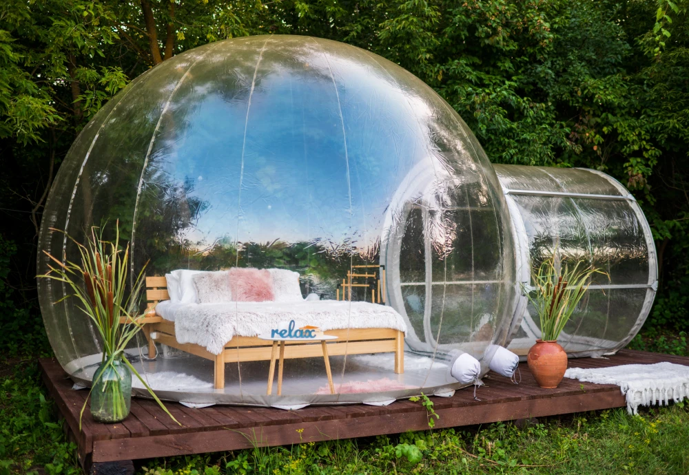 outdoor single tunnel inflatable bubble tent